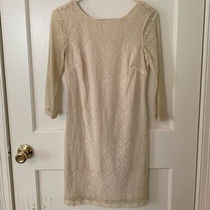 Urban Outfitters Scoop Back Lace Fitted Dress, size 0.